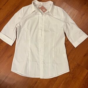 Classic White Cotton Blend Shirt